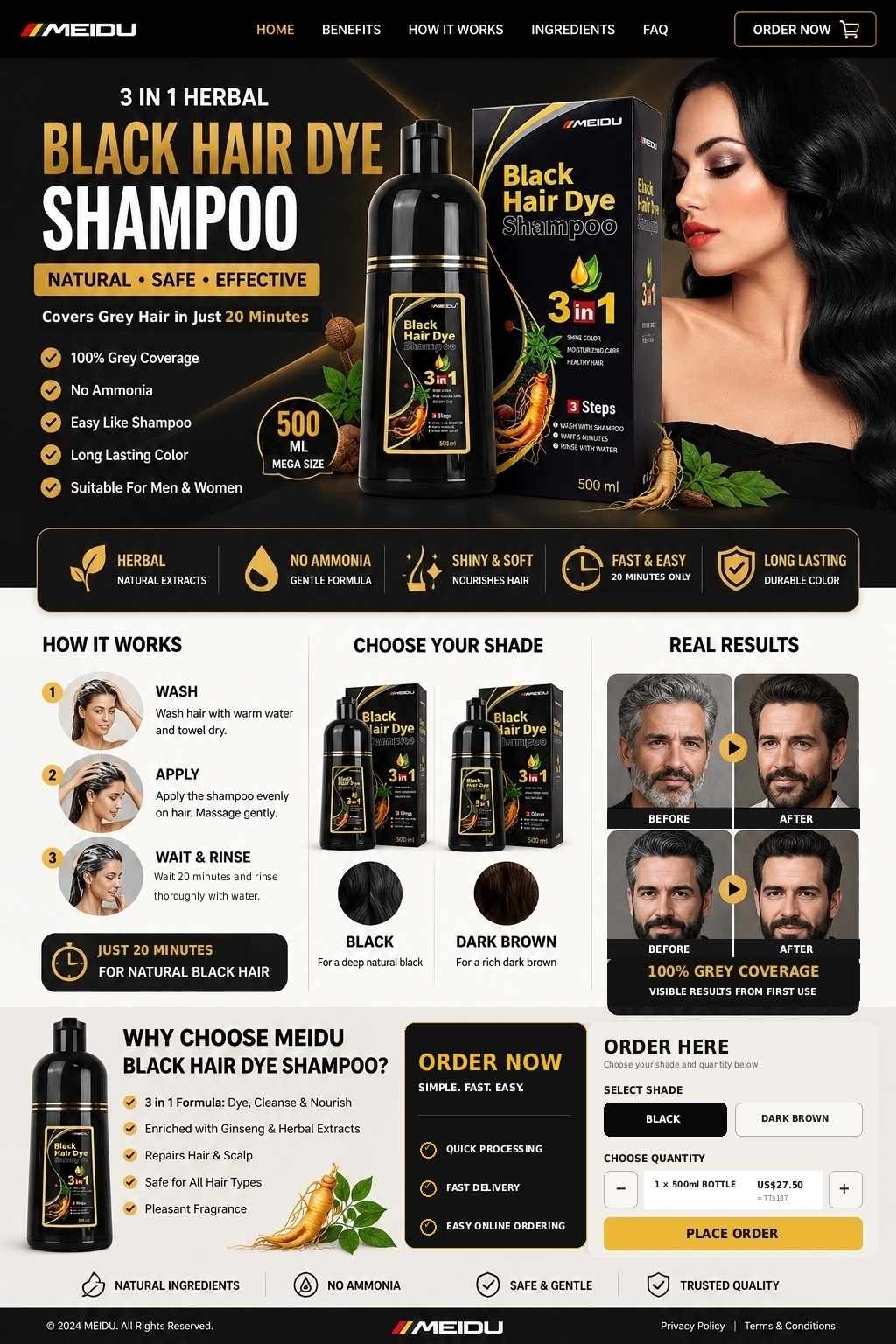 MEIDU Hair Dye Shampoo