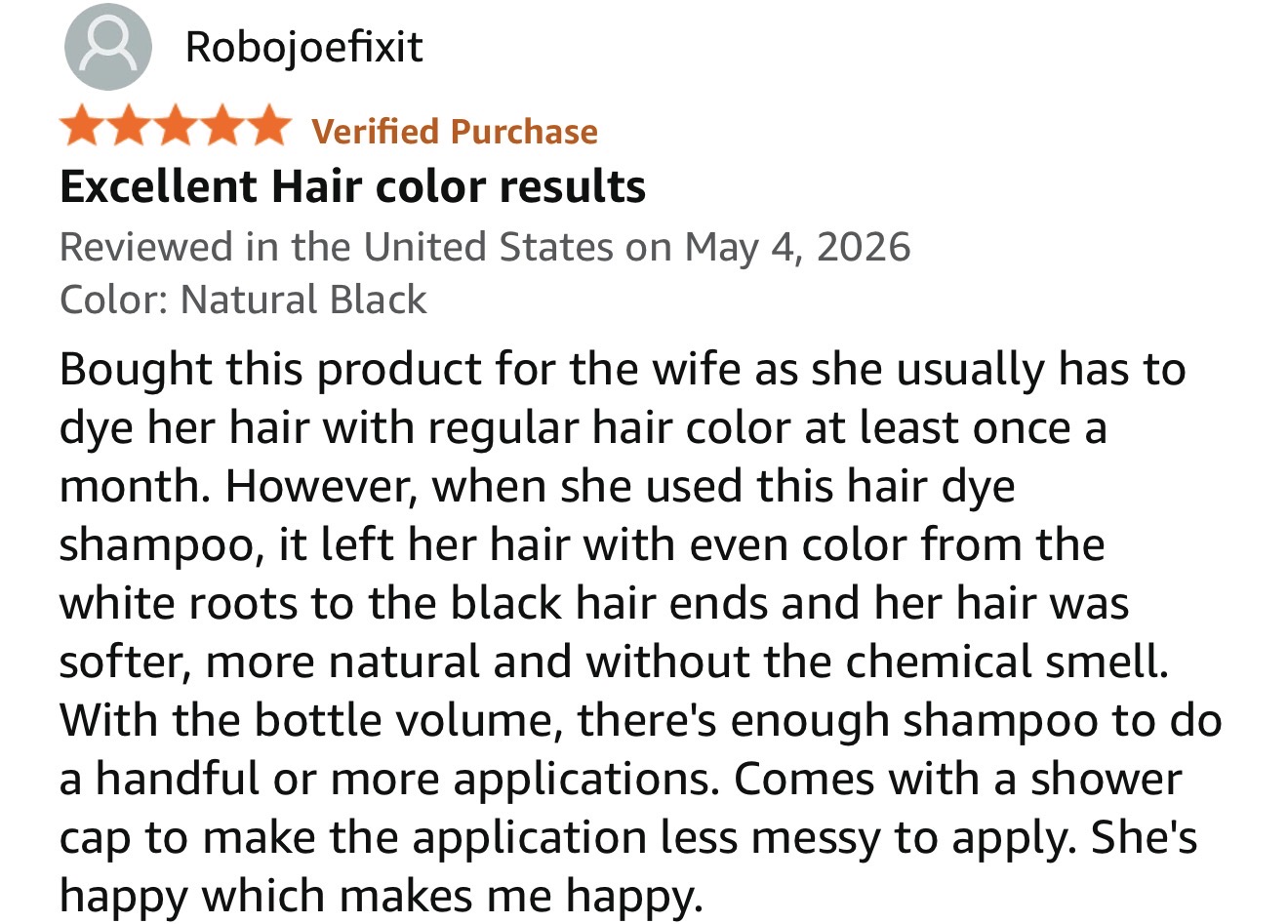 Real customer review: excellent hair color results
